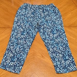 Anthropologie x The Podolls Capri / Cropped Silk Geometric Pants in S